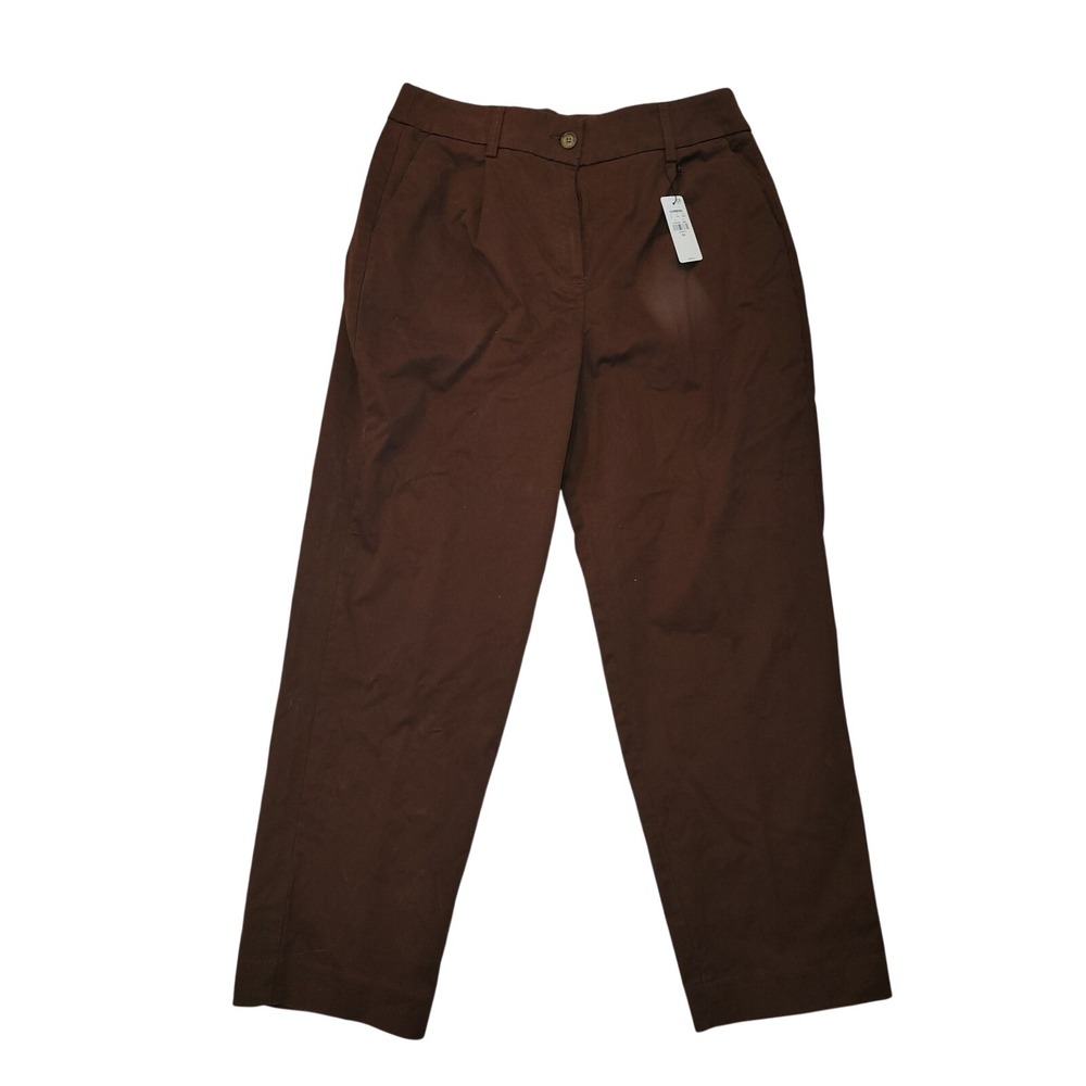 Express NEW Womens High Rise Ankle Pants Brown Pleated Trousers Size 10R office